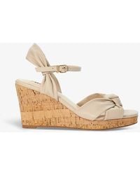 Dune - Kaino Knotted-strap Wedge Leather Sandals - Lyst