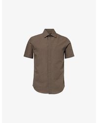 Emporio Armani - Icon Short-Sleeve Seersucker Woven Shirt - Lyst