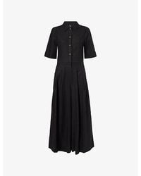 ME+EM - Belted Wide-Leg Linen-Blend Jumpsuit - Lyst