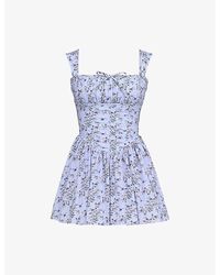 House Of Cb - Ophelia Floral-Print Chiffon Mini Dress - Lyst