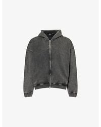 Represent - Initial Boxy Zip-Up Logo-Embellished Cotton Hoody - Lyst