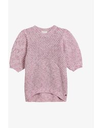 Ted Baker - Round-neck Short-sleeve Knitted Cotton Top - Lyst