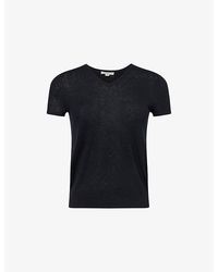 Vince - V-Neck Short-Sleeve Wool Top - Lyst