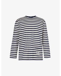 Sunspel - Vy White Stripe X Nigel Cabourn Striped Cotton-jersey T-shirt - Lyst