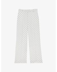Reiss - Beatrix Polka-Dot Woven Trousers - Lyst