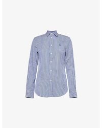 Polo Ralph Lauren - Brand-Embroidery Stripe Long-Sleeve Cotton Shirt - Lyst