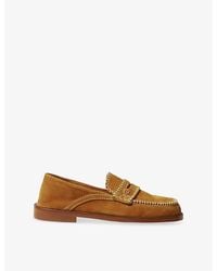 Claudie Pierlot - Contrast-Stitch Slip-On Suede Penny Loafers - Lyst