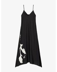 AllSaints - Leona Graphic-Print Stretch-Woven Cami Dress - Lyst