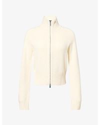 Theory - Raglan Zip Wool And Cashmere Knit Cardigan - Lyst