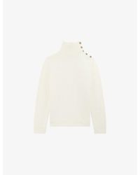The Kooples - Button-Neck Long-Sleeve Wool Jumper - Lyst