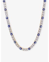 Crystal Haze Jewelry - Serena X Evil Eye 18ct Gold-plated Brass, Enamel And Cubic Zirconia Necklace - Lyst