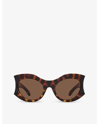 Balenciaga - Bb0256s Cat-eye Tortoiseshell Acetate Sunglasses - Lyst