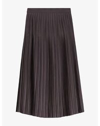Reiss - Savannah Pleated Satin Midi Skirt - Lyst