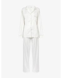 THE NAP CO - Contrast-Piping Straight-Leg Stretch-Woven Pyjama Set - Lyst