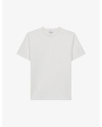 Reiss - Bradley Stitched-trim Stretch Woven-blend T-shirt - Lyst