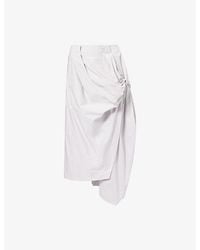 Issey Miyake - Twist Drape Cotton Trousers - Lyst