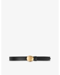 Zadig & Voltaire - Colter Oval Logo-Engraved Leather Belt - Lyst