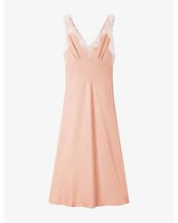 Sandro - Rhinestone V-Neck Woven Midi Dress - Lyst