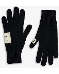 Acne Studios Keanu Logo-motif Wool Gloves - Black