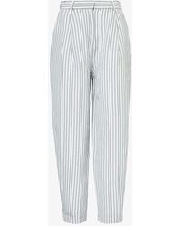 Posse - Lorenzo Striped Straight-leg Woven Trousers - Lyst