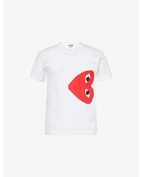 COMME DES GARÇONS PLAY - Heart-Print Cotton-Jersey T-Shirt - Lyst
