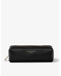 Aspinal of London London Zipped Small Grained-leather Case - Black