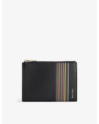 Paul Smith - Striped Leather Card Holder - Lyst