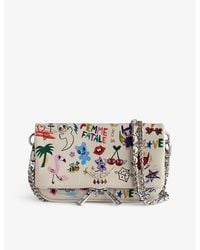 Zadig & Voltaire - Rock Nano Graphic-print Leather Clutch Bag - Lyst