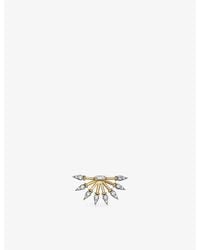 Kismet by Milka - Curvature 0.04Ct Baguette-Diamond And 0.15Ct Diamond Stud Earring - Lyst