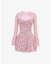 House Of Cb - Alice Sweetheart-Neck Lace Mini Dress - Lyst