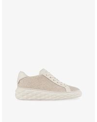 Jimmy Choo - Diamond Light Maxi Glitter-Embellished Leather Trainers - Lyst