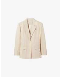 Claudie Pierlot - Striped Single-Breasted Woven Blazer - Lyst
