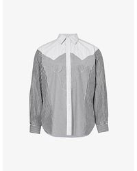 Maison Margiela - Panelled Striped Cotton-blend Shirt - Lyst