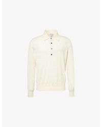 Bottega Veneta - Logo-Embroidered Long-Sleeve Fine-Cashmere Polo Shirt - Lyst