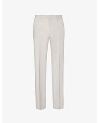 Givenchy - Brand-embroidered Regular-fit Straight-leg Wool Trousers - Lyst
