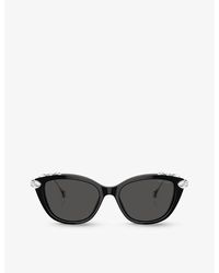 Swarovski - Sk6010 Cat-eye Frame Acetate Sunglasses - Lyst