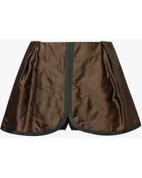 Sacai - Quilted Contrast-trim Mid-rise Satin Shorts - Lyst