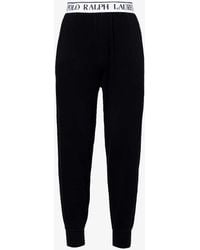 Polo Ralph Lauren - Branded-waistband Tapered-leg Stretch-cotton Pyjama Botto - Lyst