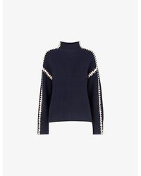 Whistles - Blanket-Stitch Wool-Blend Jumper - Lyst
