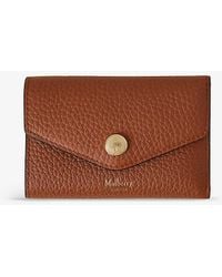 Mulberry - Plaque-embellished Grained Leather Folded Wallet - Lyst