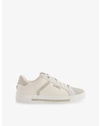 Carvela Kurt Geiger - Daze Jewel Pearl-Embellished Leather Trainers - Lyst