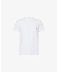 Emporio Armani - Logo-Print Pack Of Two Cotton-Jersey T-Shirts - Lyst