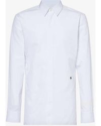 Givenchy - 4g Logo-embroidered Slim-fit Cotton-poplin Shirt - Lyst