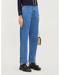 Sandro Faded-wash Straight Mid-rise Jeans - Blue