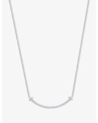 Tiffany & Co. - Tiffany T Smile 18Ct- And Diamond Necklace - Lyst
