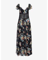 RIXO London - Carina Floral Chiffon Maxi Dress - Lyst