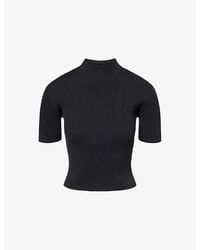 CFCL - High-Neck Short-Sleeve Knitted Top - Lyst