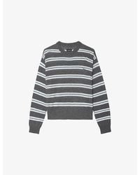 Zadig & Voltaire - Swapy Striped Cashmere Jumper - Lyst