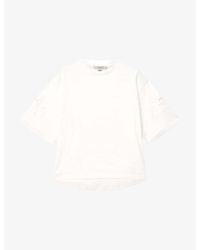 AllSaints - Lola Embroidered Cotton-Jersey T-Shirt - Lyst