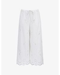 House Of Cb - Mirea Wide-Leg Cotton Trousers Xs (A-C Cup) - Lyst